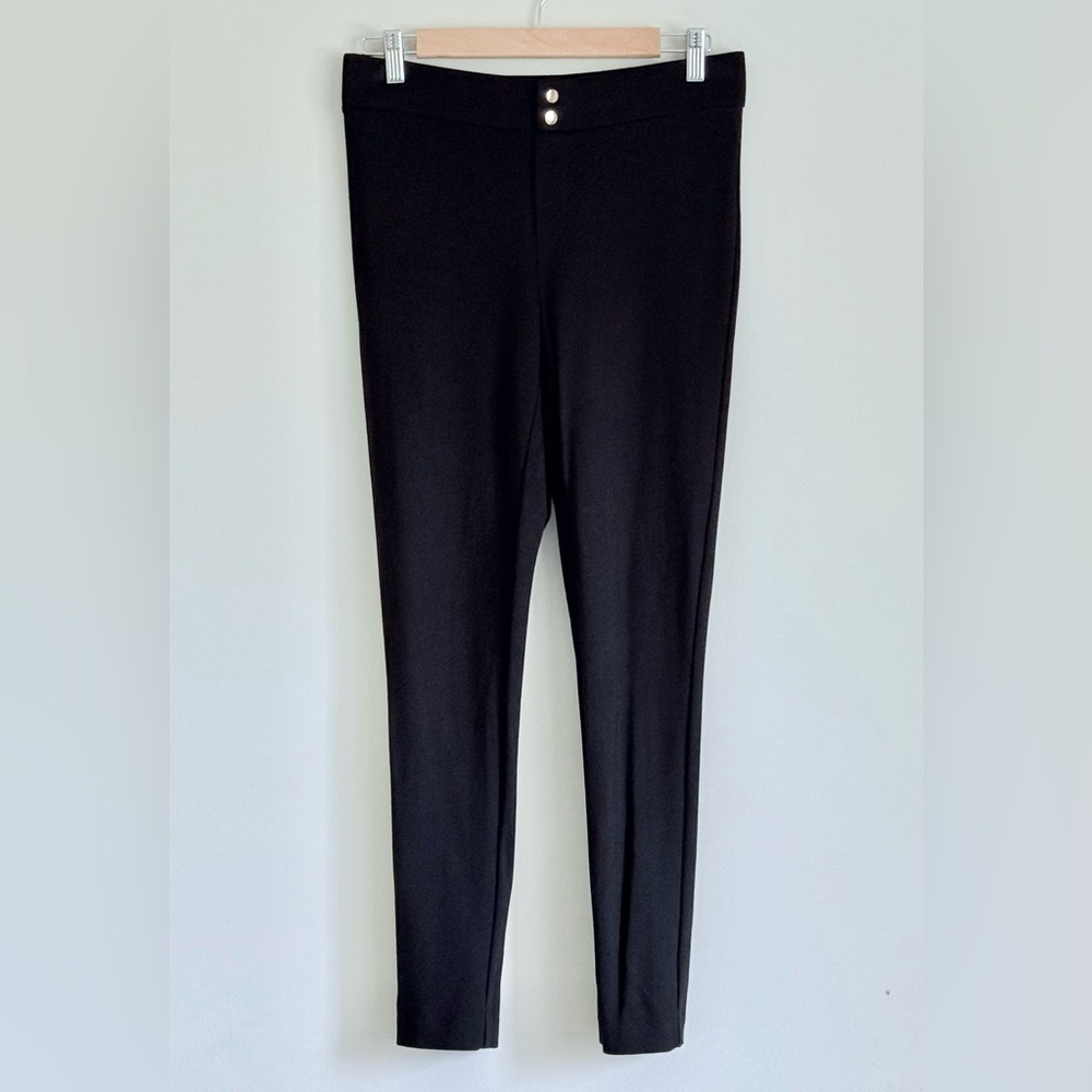 Jules & Leopold Black Stretch Pull-On Pants with Gold Accents SZ.M